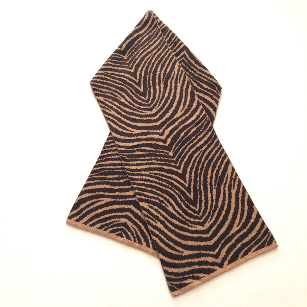 Coach Zebra Animal Print Two Tone Scarf Muffler